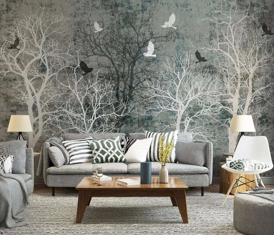 MinimalisticDecor.com-Winter Solitude - Forest Wallpaper Murals