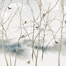 MinimalisticDecor.com-Winter Tree Trunks Wallpaper Mural - Impressive Décor Choice