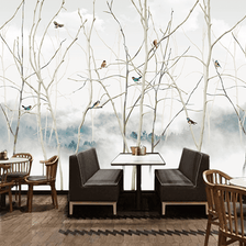 MinimalisticDecor.com-Winter Tree Trunks Wallpaper Mural - Impressive Décor Choice