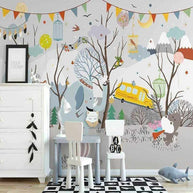 MinimalisticDecor.com-Winter Wonderland Wallpaper: Animal Party Atmosphere
