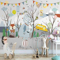 MinimalisticDecor.com-Winter Wonderland Wallpaper: Animal Party Atmosphere