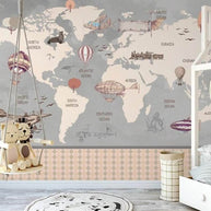 MinimalisticDecor.com-Wonderland Adventure - World Map Murals Wallpaper