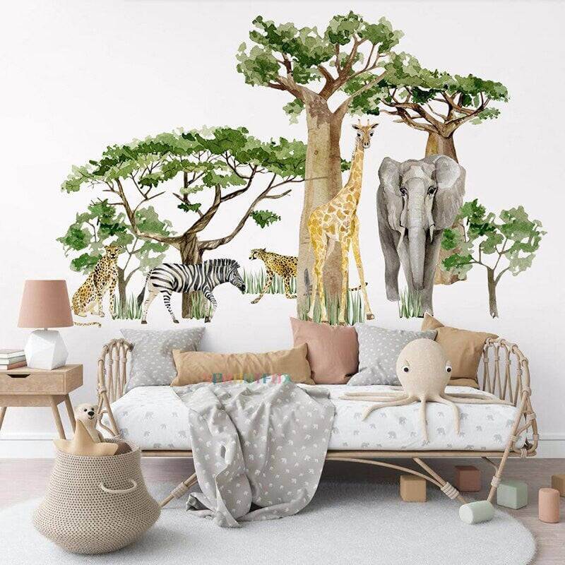 MinimalisticDecor.com-Woodland Forest Animals Wallpaper