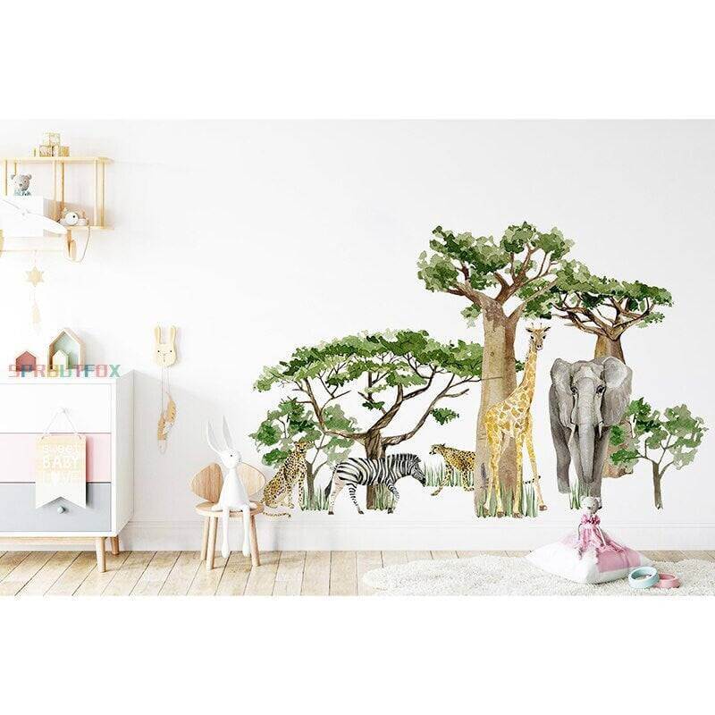 MinimalisticDecor.com-Woodland Forest Animals Wallpaper