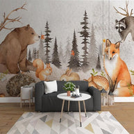 MinimalisticDecor.com-Woodland Forest Nursery Wallpaper - Forest Mural