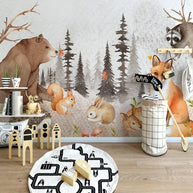 MinimalisticDecor.com-Woodland Forest Nursery Wallpaper - Forest Mural