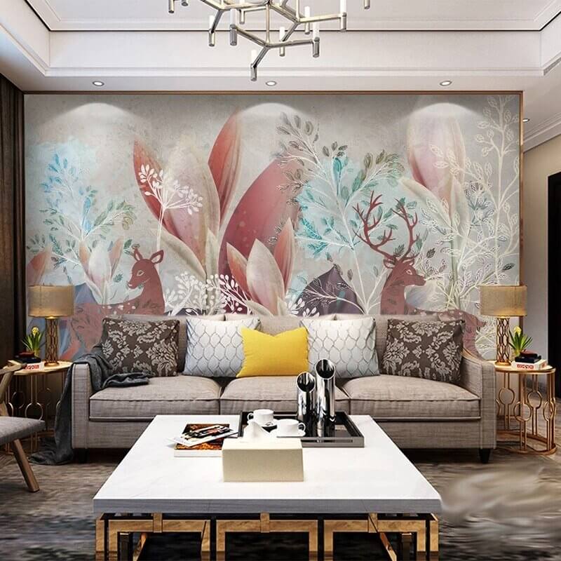 MinimalisticDecor.com-Woodland Wallpaper Mural: Create a Serene Atmosphere