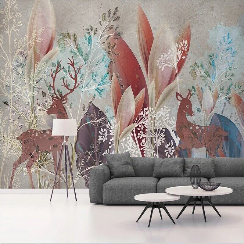 MinimalisticDecor.com-Woodland Wallpaper Mural: Create a Serene Atmosphere