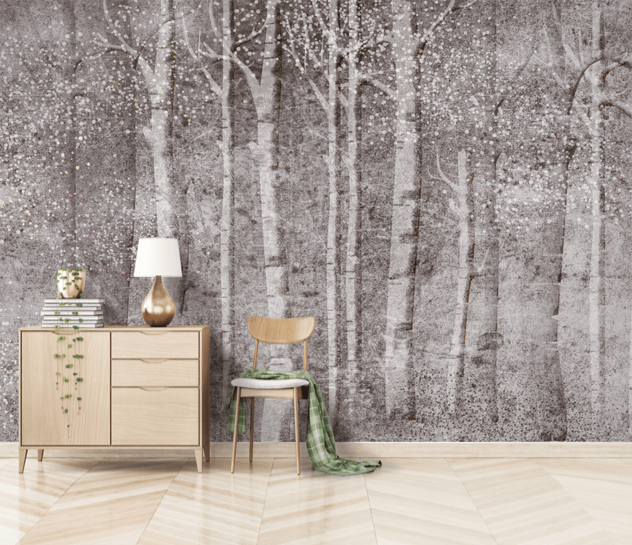 MinimalisticDecor.com-Woods Design - Forest Tree Trunks Wallpaper Mural
