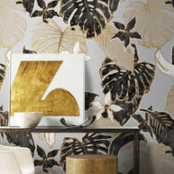 MinimalisticDecor.com-Yellow Tropical Greenary Wallpaper Mural