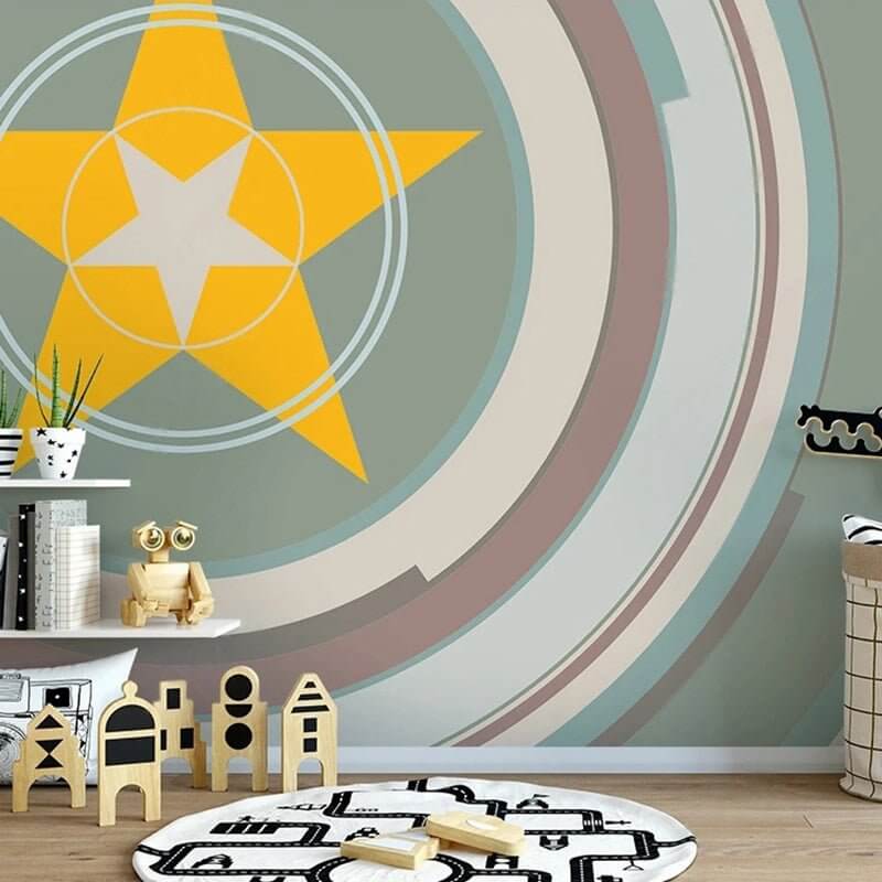 MinimalisticDecor.com-You Are a Star Nursery Wallpaper: Kids Room Wallpaper Mural