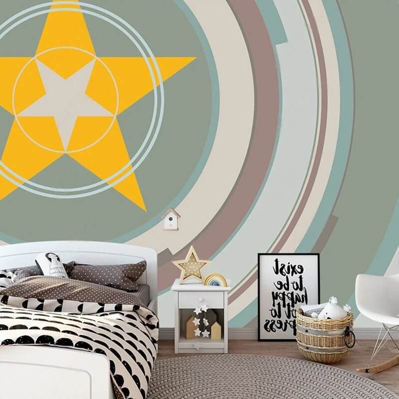 MinimalisticDecor.com-You Are a Star Nursery Wallpaper: Kids Room Wallpaper Mural