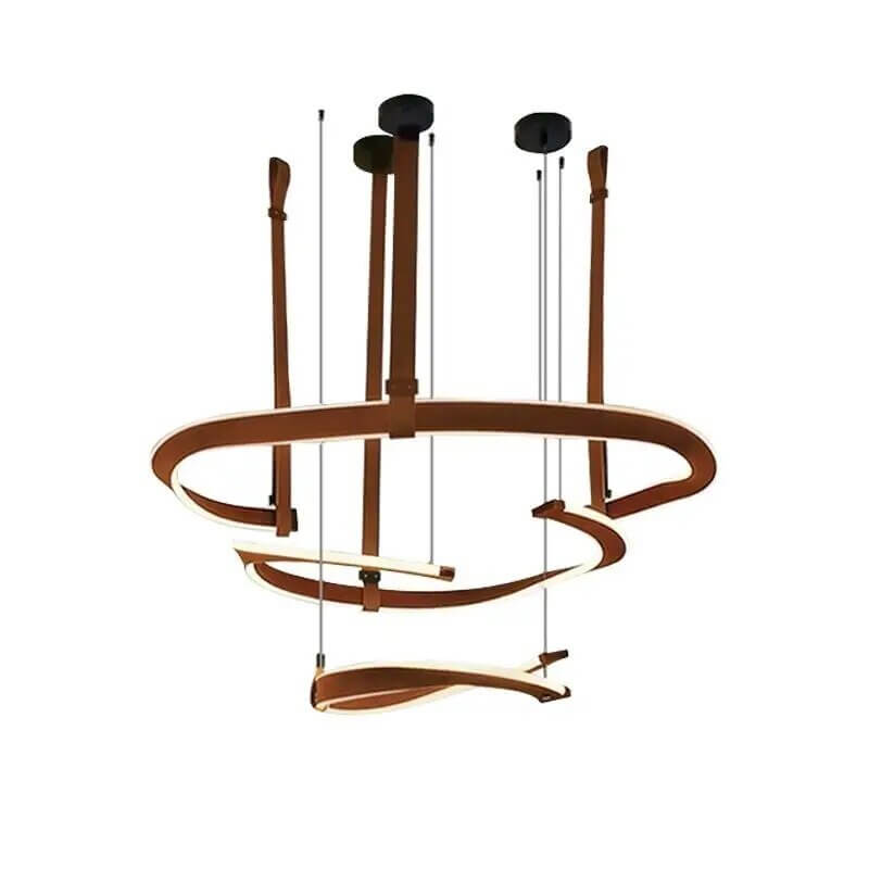 ModaLux Leather Craft LED Chandelier-MinimalisticDecor.com