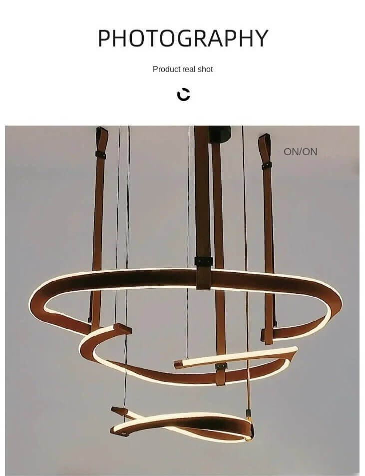 ModaLux Leather Craft LED Chandelier-MinimalisticDecor.com