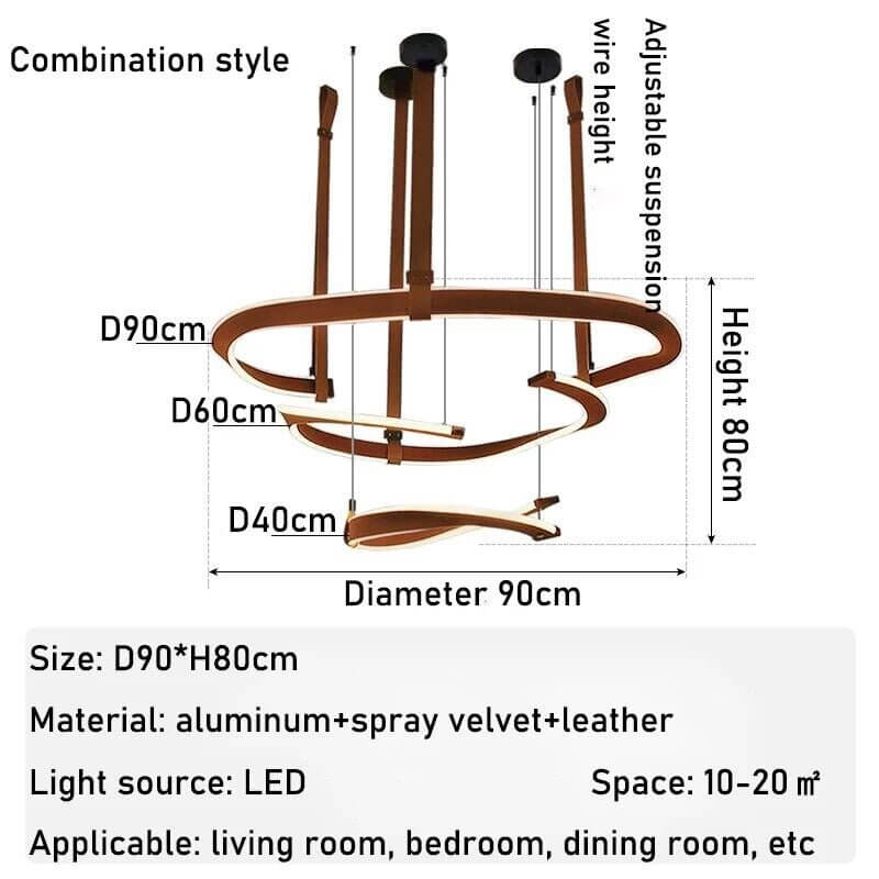 ModaLux Leather Craft LED Chandelier-MinimalisticDecor.com