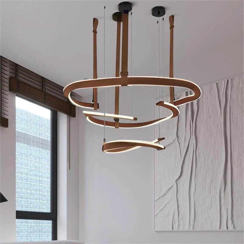ModaLux Leather Craft LED Chandelier-MinimalisticDecor.com