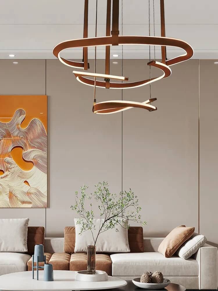 ModaLux Leather Craft LED Chandelier-MinimalisticDecor.com