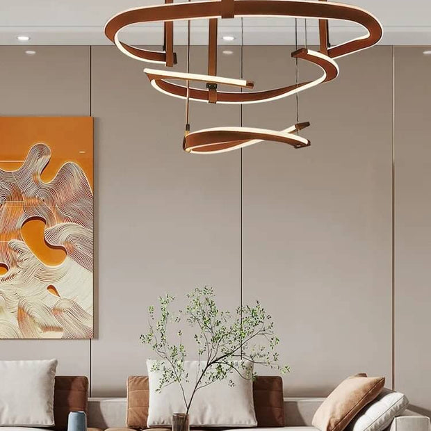 ModaLux Leather Craft LED Chandelier-MinimalisticDecor.com