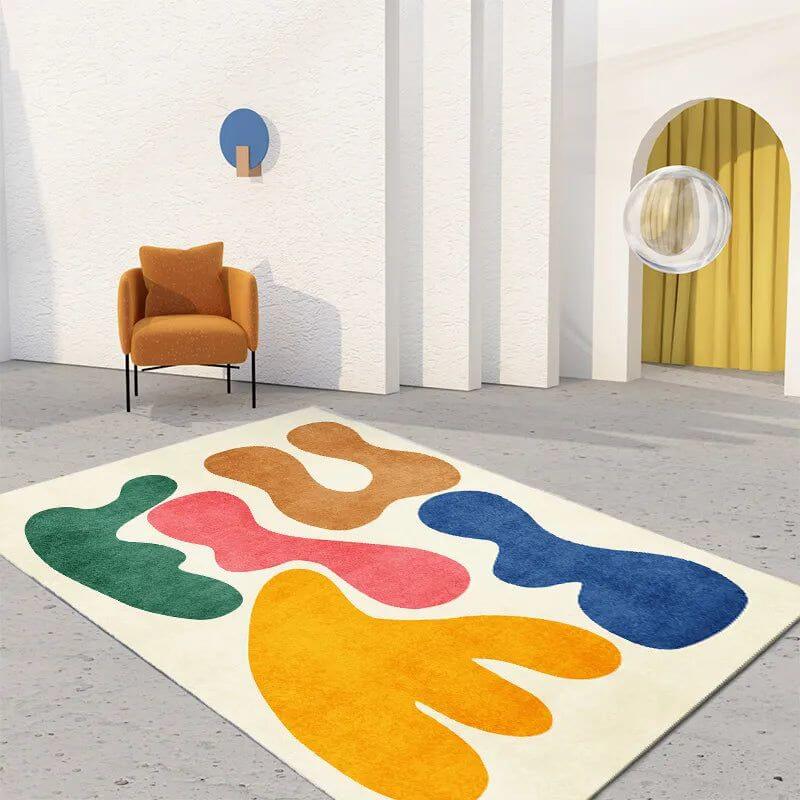 Modern Abstract Lamb Wool Carpet: Art Meets Luxury-MinimalisticDecor.com