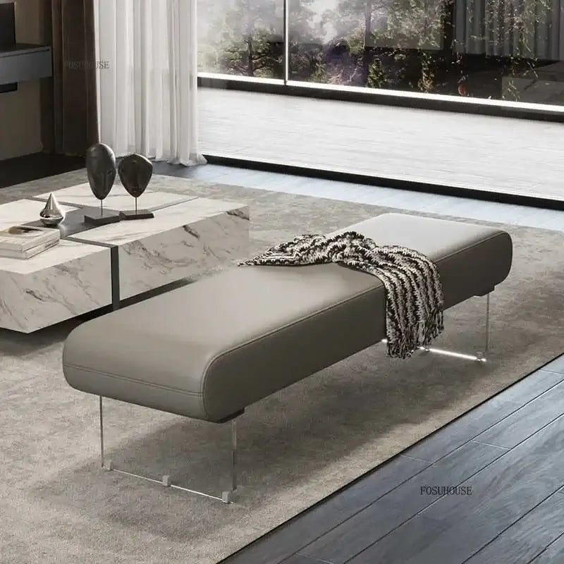 Modern Acrylic Shoe Bench – Stylish Entryway-MinimalisticDecor.com