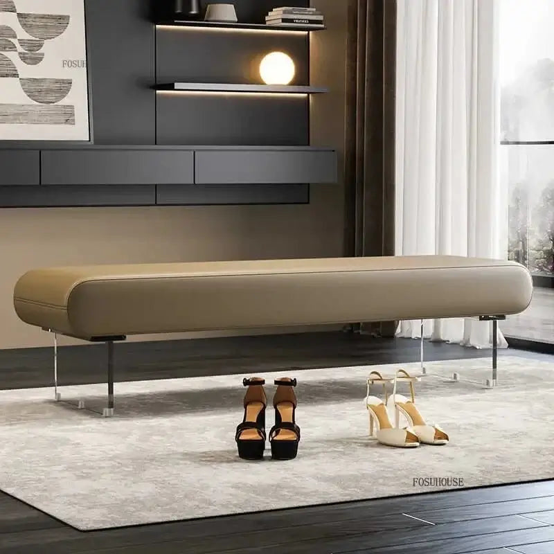 Modern Acrylic Shoe Bench – Stylish Entryway-MinimalisticDecor.com