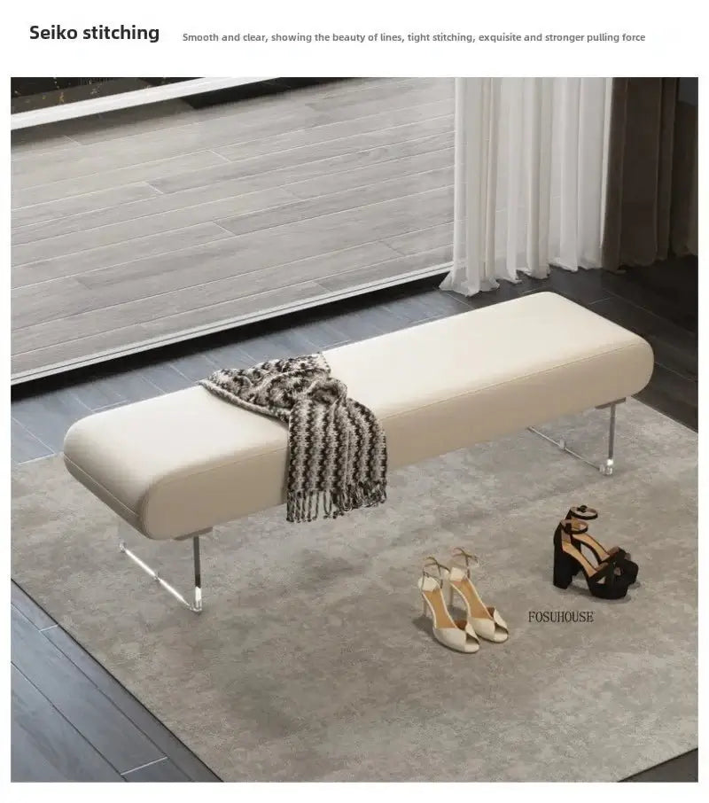 Modern Acrylic Shoe Bench – Stylish Entryway-MinimalisticDecor.com