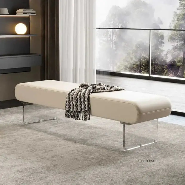 Modern Acrylic Shoe Bench – Stylish Entryway-MinimalisticDecor.com