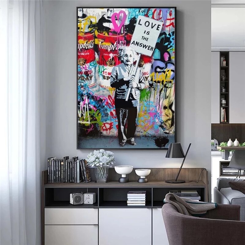 Modern Banksy Art Canvas Posters - Abstract Portrait Print for Wall Decor-MinimalisticDecor.com