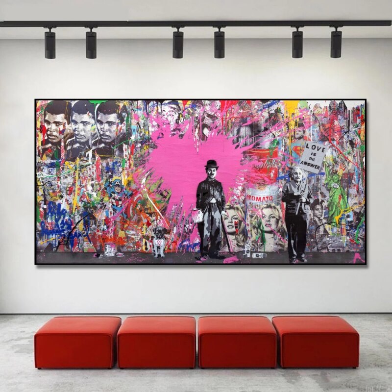 Modern Graffiti Street Art Love Canvas Print - Pop Art Home Decor-MinimalisticDecor.com