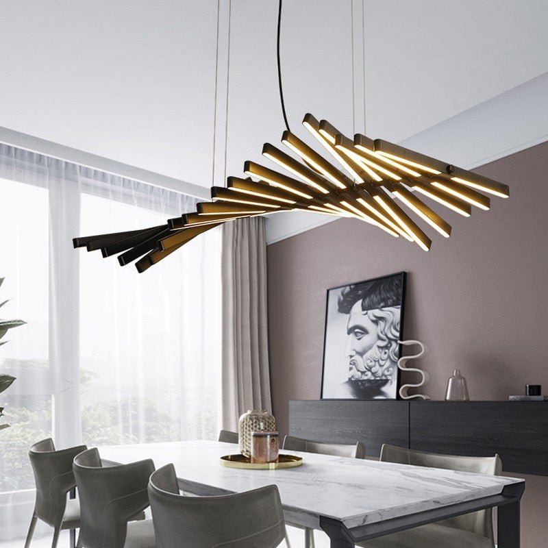 Modern LED Chandelier Lighting Nordic Black/White Office Pendant Lamps-MinimalisticDecor.com