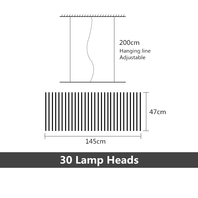 Modern LED Chandelier Lighting Nordic Black/White Office Pendant Lamps-MinimalisticDecor.com