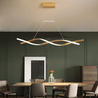 Modern LED Pendant Lamp, Dimmable Black Gold Chandelier-MinimalisticDecor.com