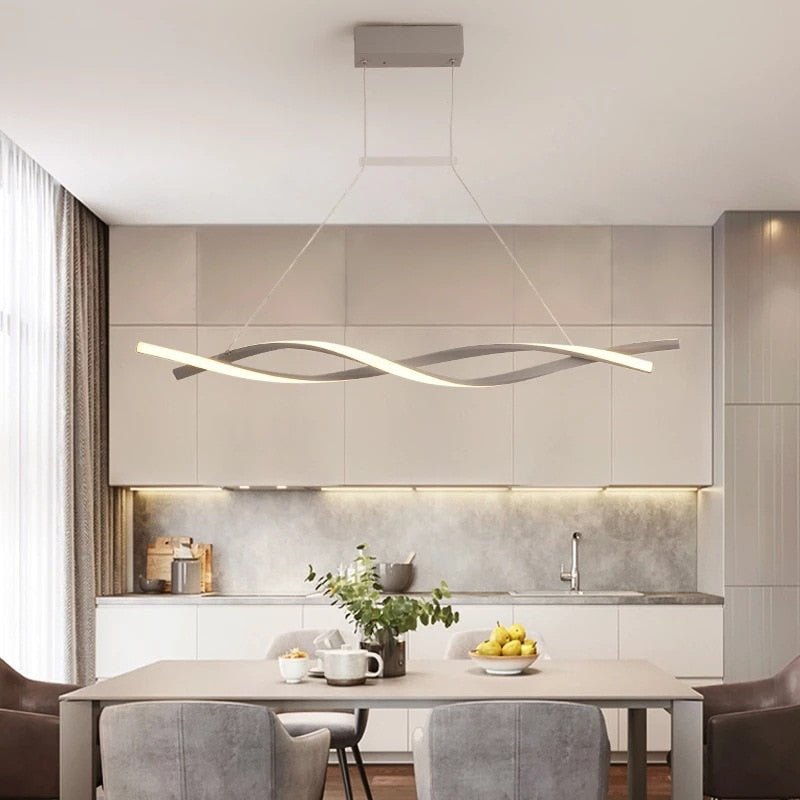 Modern LED Pendant Lamp, Dimmable Black Gold Chandelier-MinimalisticDecor.com