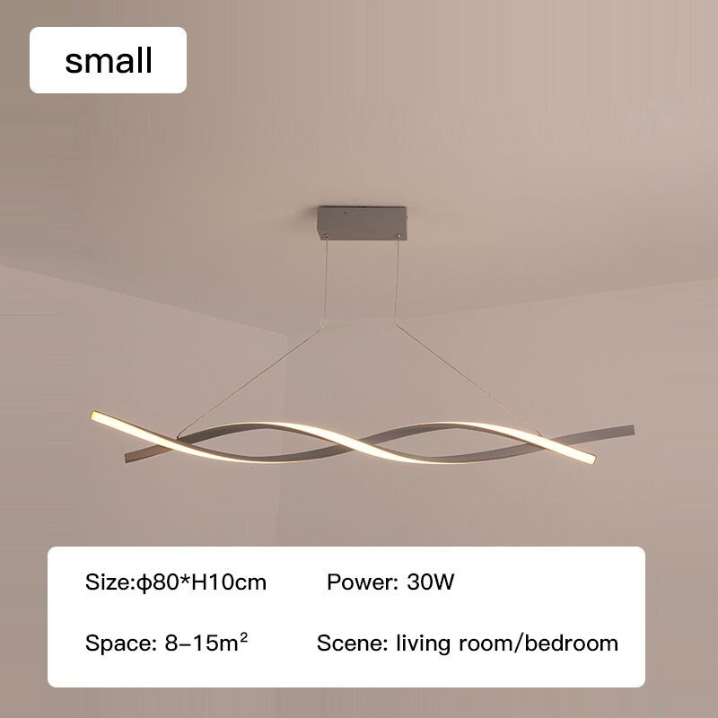 Modern LED Pendant Lamp, Dimmable Black Gold Chandelier-MinimalisticDecor.com