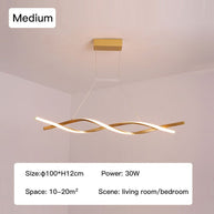 Modern LED Pendant Lamp, Dimmable Black Gold Chandelier-MinimalisticDecor.com