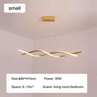 Modern LED Pendant Lamp, Dimmable Black Gold Chandelier-MinimalisticDecor.com