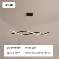 Modern LED Pendant Lamp, Dimmable Black Gold Chandelier-MinimalisticDecor.com