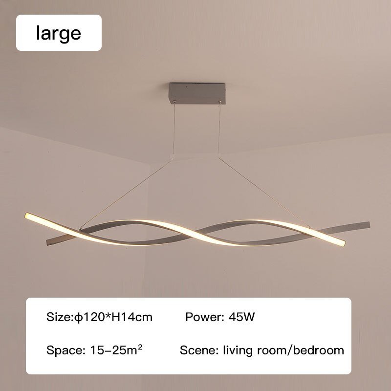 Modern LED Pendant Lamp, Dimmable Black Gold Chandelier-MinimalisticDecor.com