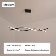 Modern LED Pendant Lamp, Dimmable Black Gold Chandelier-MinimalisticDecor.com