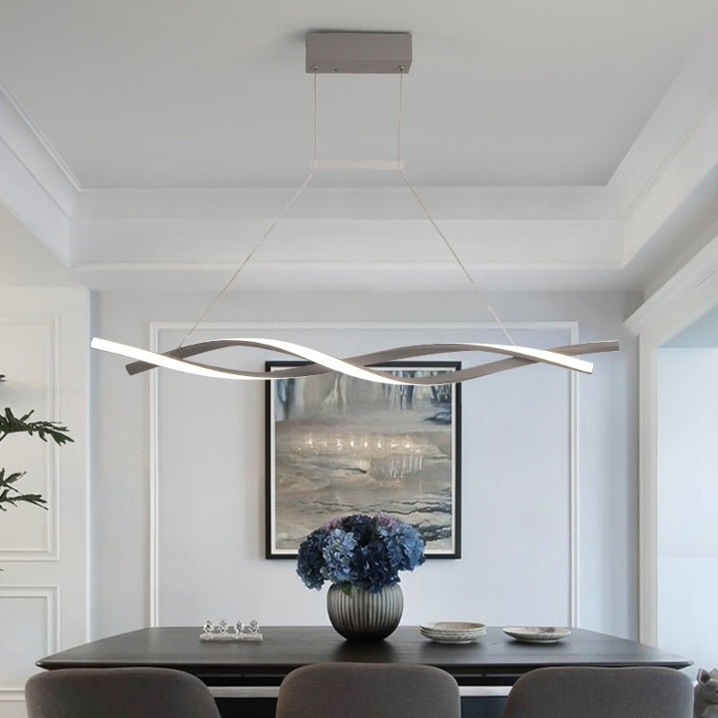 Modern LED Pendant Lamp, Dimmable Black Gold Chandelier-MinimalisticDecor.com