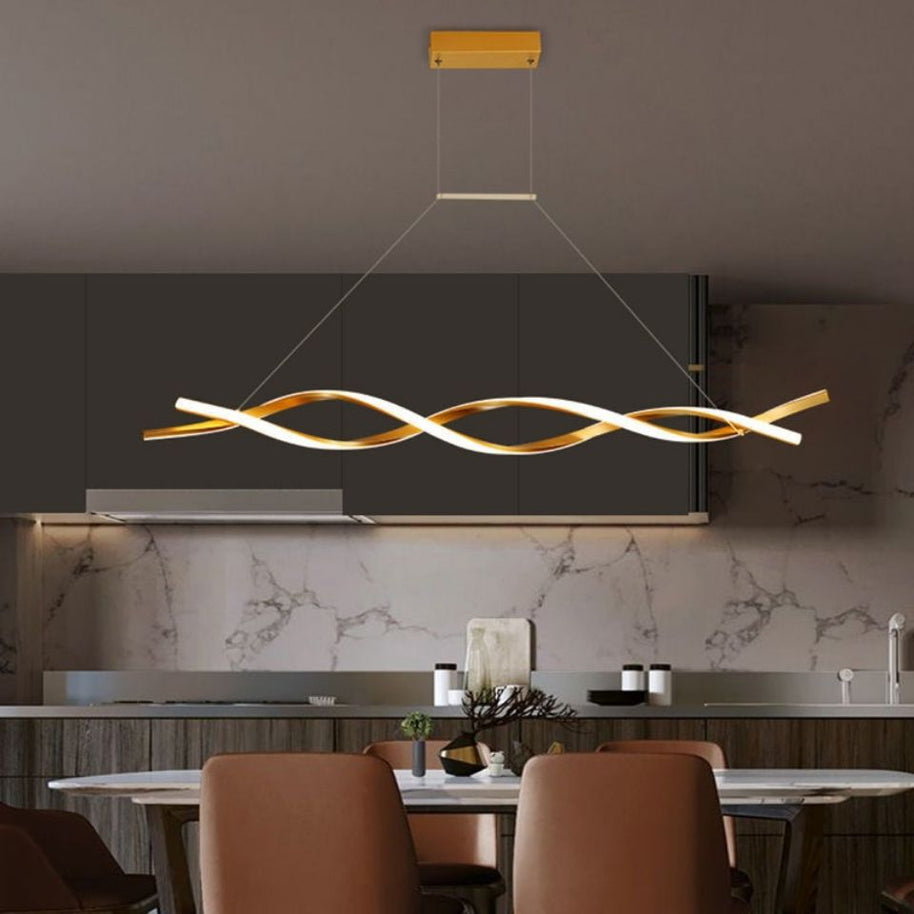 Modern LED Pendant Lamp, Dimmable Black Gold Chandelier-MinimalisticDecor.com