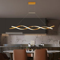 Modern LED Pendant Lamp, Dimmable Black Gold Chandelier-MinimalisticDecor.com