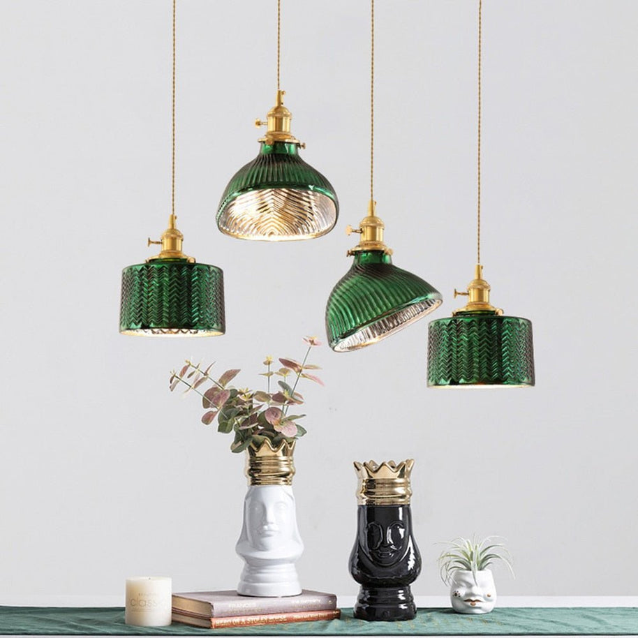 Modern Loft Pure Copper Lamp Holder Green Light-MinimalisticDecor.com
