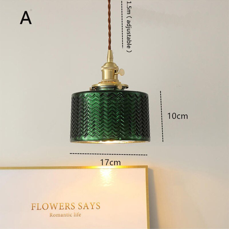 Modern Loft Pure Copper Lamp Holder Green Light-MinimalisticDecor.com
