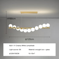 Modern Long Glass Ball Chandelier with G9 LED-MinimalisticDecor.com