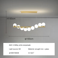 Modern Long Glass Ball Chandelier with G9 LED-MinimalisticDecor.com