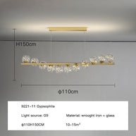 Modern Long Glass Ball Chandelier with G9 LED-MinimalisticDecor.com