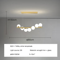 Modern Long Glass Ball Chandelier with G9 LED-MinimalisticDecor.com