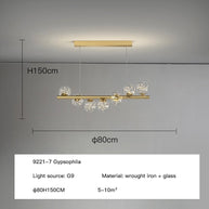 Modern Long Glass Ball Chandelier with G9 LED-MinimalisticDecor.com