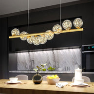 Modern Long Glass Ball Chandelier with G9 LED-MinimalisticDecor.com
